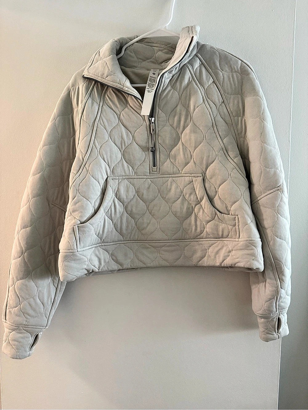 lululemon Scuba Oversized Quilted Half Zip Cream